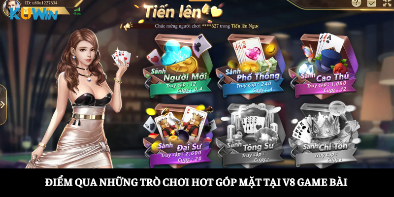 Điểm qua những trò chơi hot góp mặt tại V8 game bài