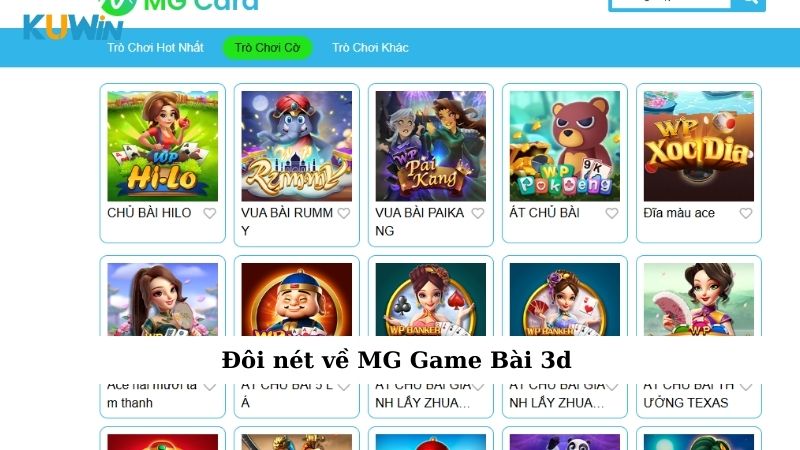 Đôi nét về MG Game Bài 3d