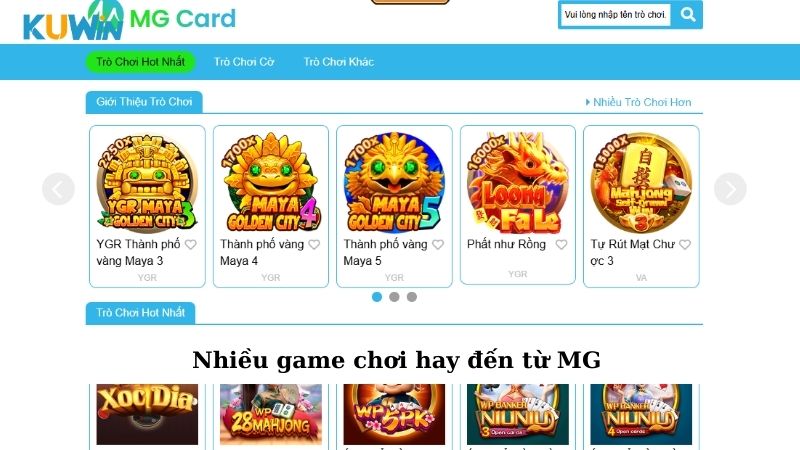 Nhiều game chơi hay đến từ MG