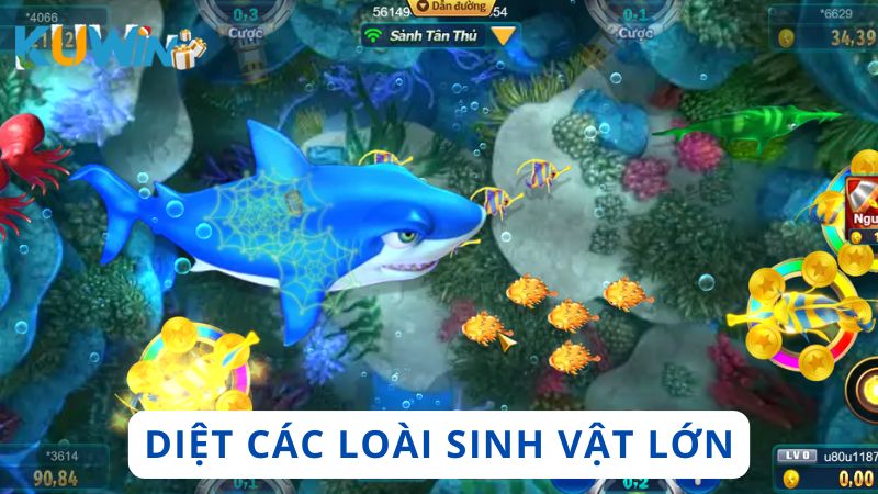 Tập trung tiêu diệt những loài sinh vật lớn để nhận nhiều thưởng