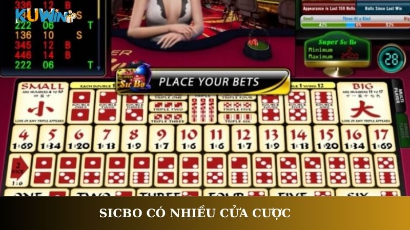 Sicbo có nhiều cửa cược